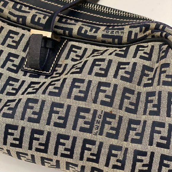 Vintage Fendi Zucchini Monogram Blue Canvas Bag - Picture 4 of 8